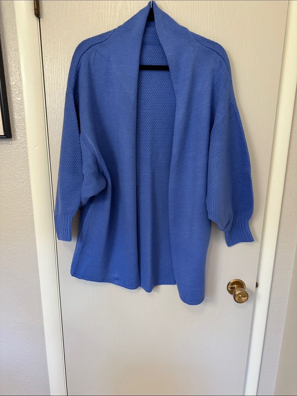 Blue Open-Front Women’s Cardigan Sweater